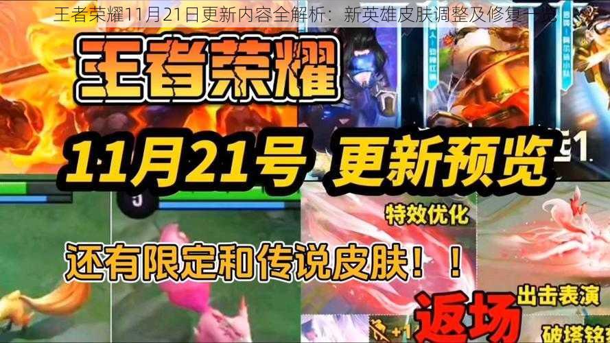 王者荣耀11月21日更新内容全解析:新英雄皮肤调整及修复一览