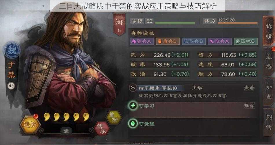 三国志战略版中于禁的实战应用策略与技巧解析